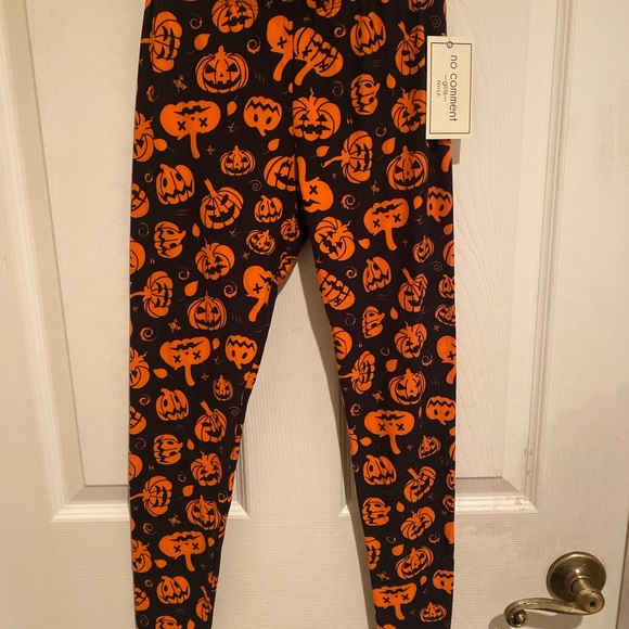 Girls Halloween Leggings, Jack-O-Lantern Leggings Size 10/12, Pumpkin Leggings - Picture 9 of 9